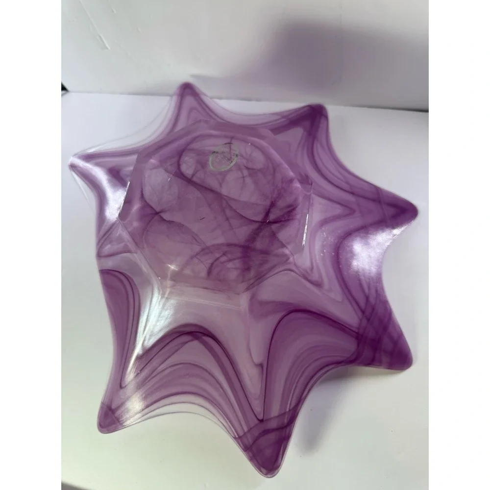 Vintage Murano Purple Art Glass Starfish Bowl Lavorazione Arte Italy Mid-Century